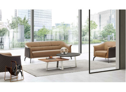 Sofagarnitur Couch Garnitur 3+1 Designersofa Couchtisch Gruppe Leder