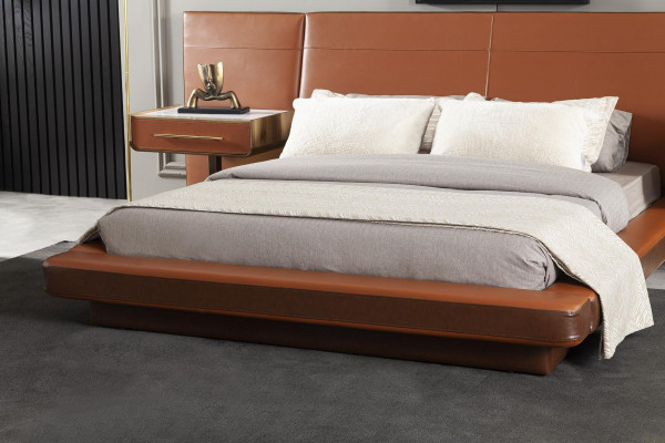 Bettfarbe Braun Moderner Stil Luxuriöses Schlafzimmer Bequem Neu