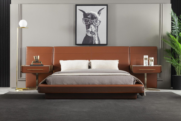 Bettfarbe Braun Moderner Stil Luxuriöses Schlafzimmer Bequem Neu