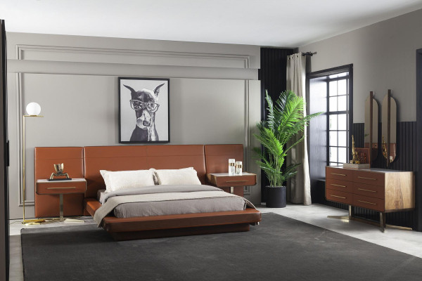 Bettfarbe Braun Moderner Stil Luxuriöses Schlafzimmer Bequem Neu