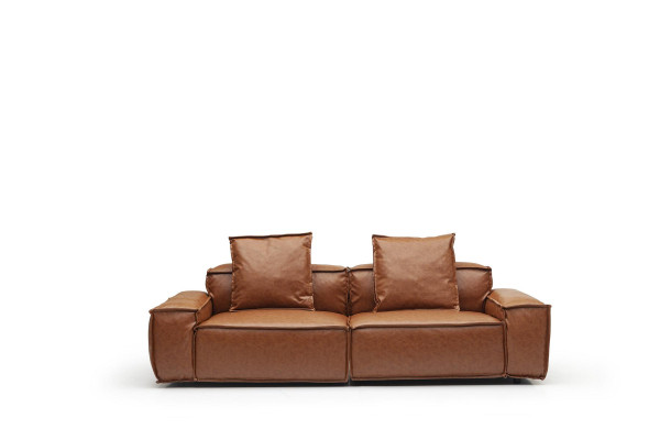 Dreisitzer Couch 240 cm Sitzpolster Braune Couch Gemütliche Sofas Wohnzimmer