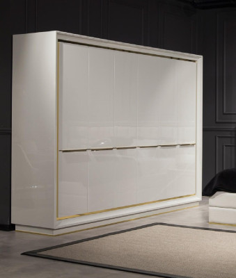 Kleiderschrank Modern Bequem in Weiß mit luxuriösem Stauraum