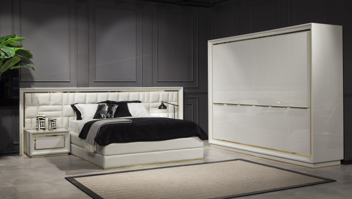 Kleiderschrank Modern Bequem in Weiß mit luxuriösem Stauraum