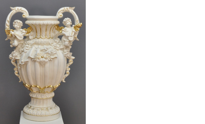 XXL Vase Tisch Dekoration Deko Vasen Antik Stil Skulptur Figur Kelch Rom 71cm