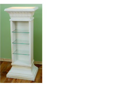 Design Vitrine Regal Glas Säule Vitrinen Regale Lampe Schrank Wohnzimmer 6893