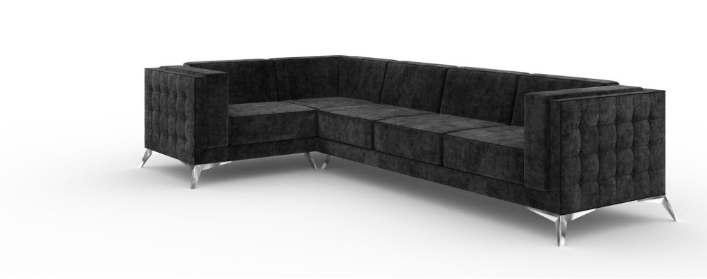 Chesterfield Ecksofa L-Form Stoff Design Couch Polster Sitz Textil Sofa Eck Neu