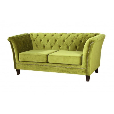 Chesterfield Schlafsofa 2 Sitzer Sofa Bettfunktion Couch Polster Sofas