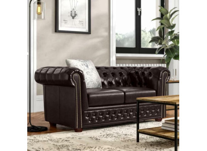 Design Sofa 2 Sitzer Couch Chesterfield Polster Sitz Garnitur Leder Textil Neu