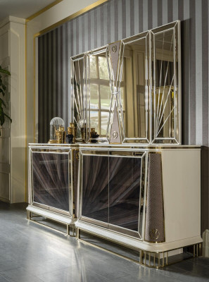 Luxus Kommode Anrichte Sideboard Metall Gold Schrank Edle Kommoden Neu