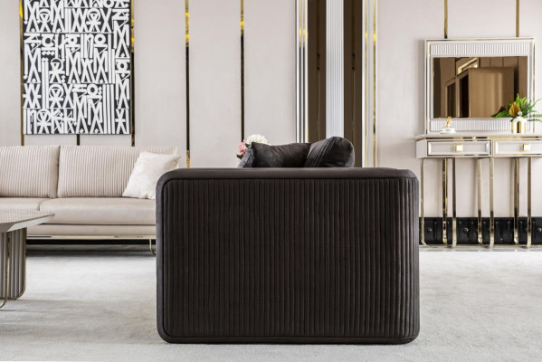 Couch Dreisitzer Sofa Möbel Luxus Sofas Couchen Metall Textil Wohnzimmer