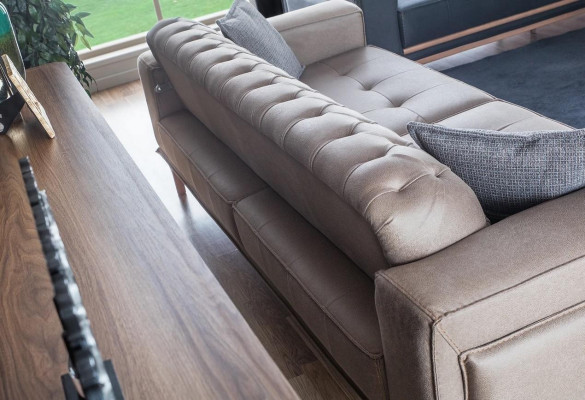 Sofa 4 Sitzer Design Sofas Polster Grau Textil Relax Sitz Möbel Modern