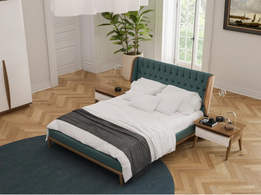 Schlafzimmer Set 3tlg Luxus Doppel Bett 2x Nachttische Modern Möbel