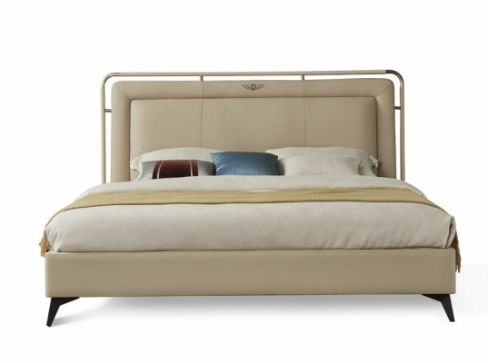 Bett Polster Design Luxus Doppel Hotel Betten Schlaf Deko Zimmer Leder