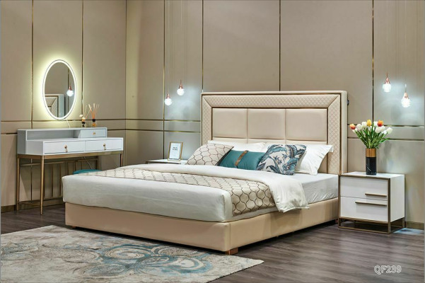 Bett Polster Design Luxus Doppel Hotel Betten Schlaf Deko Zimmer Leder