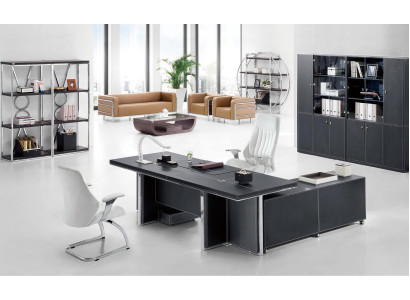 Büro Set 2tlg. Chef Schreibtisch Aktenschrank Arbeitszimmer Einrichtung