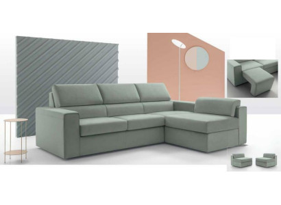Ecksofa L-Form Möbel Leder Polstermöbel Wohnzimmer Moderne Luxus Grün alfitalia