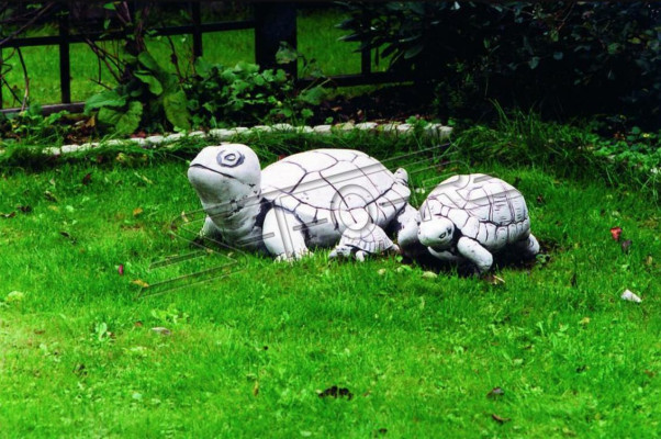 Garten Deko Schildkröte Statue Skulptur Figuren Skulpturen Design Figur