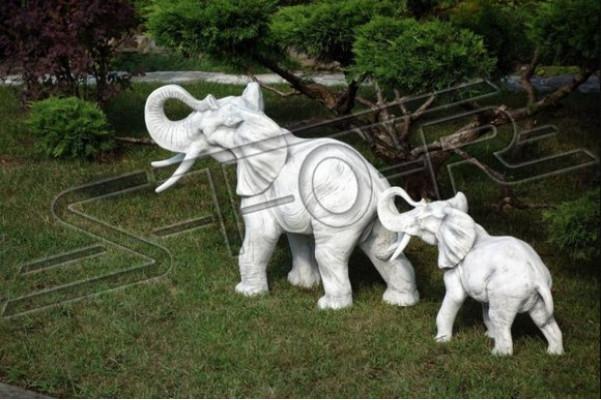 Garten Dekoration Elefant Terrasse Stein Figuren Figur Deko Statue