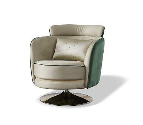 Lehnstuhl Design Sessel Dreh Polster Leder Wohnzimmer Samt Gastro Stuhl