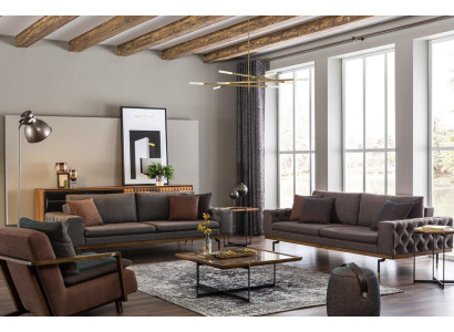 Gruppe Sofagarnitur 331 Sitzer Stoffsofa Sofa Sofas Stoff Sessel Grau