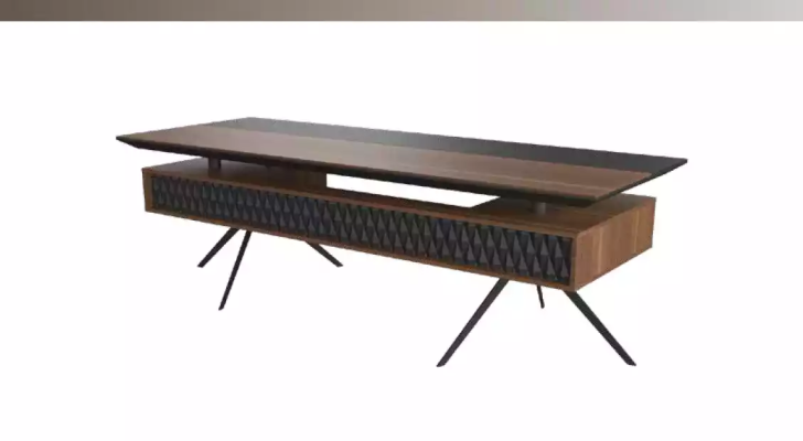 Arbeitszimmer Büro Schreibtisch Couchtisch Sideboard Modern Holz Braun