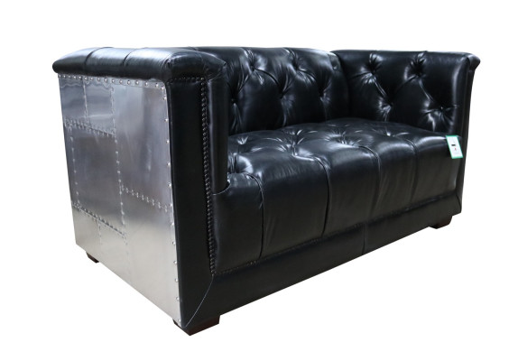 Echtleder Sofa Zweisitzer Flugzeugsessel Aviator Armlehnsessel Neu Ledersessel