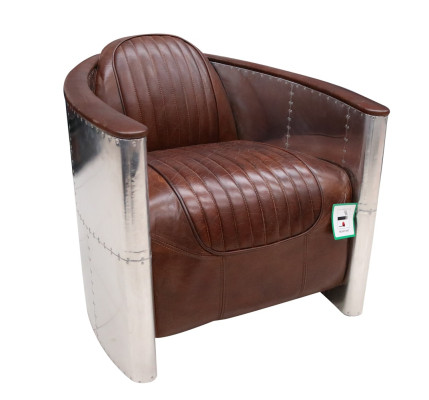 Ledersessel Sessel Aviator Clubsessel Art Deco Cocktailsessel Fernsehsessel