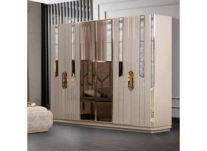 Kleiderschrank Holzschrank Moderne Garderobenschrank Schrank Beige