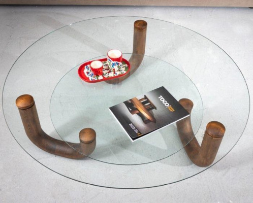 Luxuriös holz Couchtisch mit glasplatte Stilvoller Möbel für Wohnzimmer