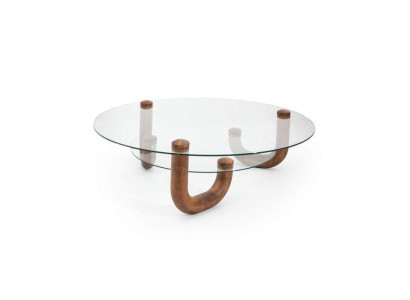 Luxuriös holz Couchtisch mit glasplatte Stilvoller Möbel für Wohnzimmer
