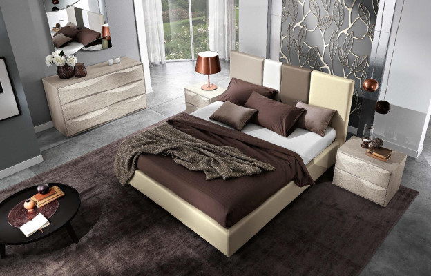 Garnitur Set 6tlg Schlafzimmer Bett Nachttisch Kommode Spiegel Kleiderschrank
