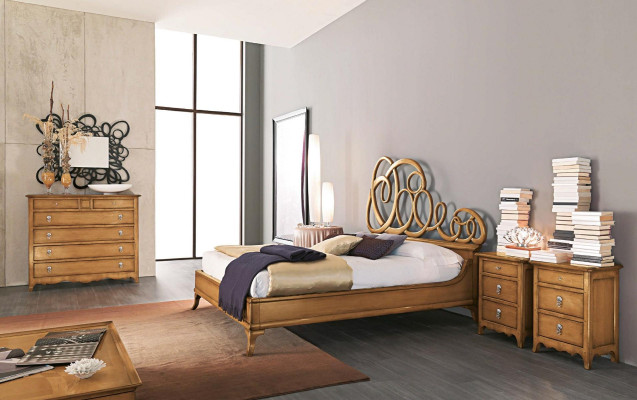 Klassisch Doppelbett Betten Schlafzimmer Möbel Massiv Holz Bizzotto Bett Neu