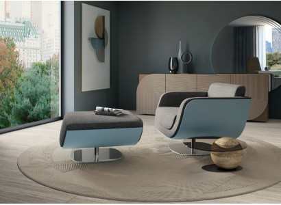 Drehbarer Sessel Design Bizzotto Wohnzimmer Italienische Möbel Relax Lehnstuhl