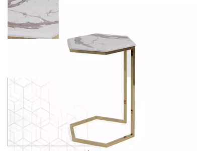 Beistelltisch Wohnzimmer Möbel Material Edelstah gold Edelstahl Design