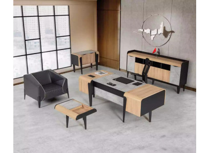 Holzmöbel Arbeitszimmermöbel Komplettes Set Schreibtisch Schränke Möbel
