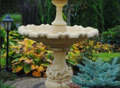 Zierbrunnen Springbrunnen Brunnen Garten Dekoration Fontaine Teich Tauben Vogel