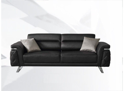 Moderne Dreisitzer Stoffsofa Sofa 3 Sitzer Polstersofa Schwarz Design