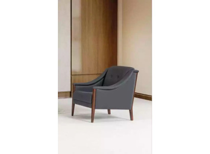 Sessel Arbeitszimmer Polstersessel Grau Sitz Möbel Textil Modern Designer