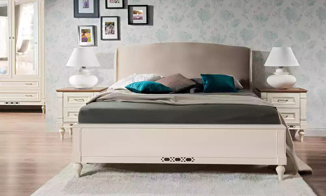 Bett Moderne Design Luxus Polster Betten Stoff Bett im Schlafzimmer