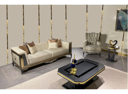 Design Sofas Polster Couchen Textil Relax Sofagarnitur 3+1 Sitzer Set
