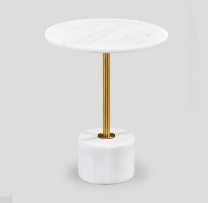 luxuriöse Couchtisch Tische Rund modern Marmor Weiß Beistelltisch neu