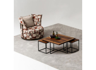 Design Stoff Mehrfarbig Couch Sessel 1 Sitzer Polster Sofas Lounge Club Neu