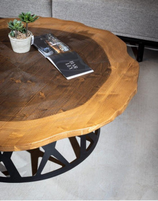 Design Couchtisch Luxus Rund Form Metall Elegantes Wohnzimmer neu