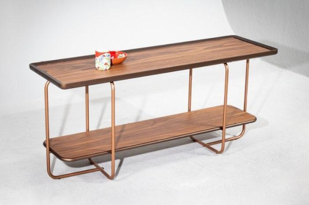 Stilvoll Konsolentisch Design Holz Luxus Tisch für Wohnzimmer Edelstahl