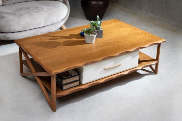 Schicker Couchtisch für Wohnzimmer mit Schiebeschublade moderne Neuheit