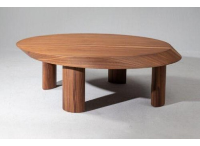 Design Luxus Wohnzimmer Rund Couchtisch Braun Farbe Modernen Holz neu