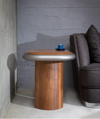 Hellbrauner Wohnzimmer Beistelltisch Designer Holzgestell Couchtisch