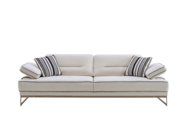 Weißes Sofa Exklusiver 3-Sitzer Wohnzimmer Textil Polster Couch Neu