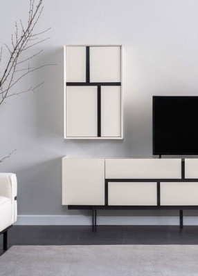 Stilvoll Wohnzimmer Set Besteht aus TV Lowboard und Wandschrank 2tlg.