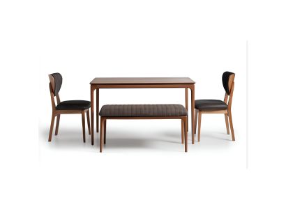 Essecke Garnitur Essgruppe Holz Esszimmer Esstisch Stühle 3tlg Braun